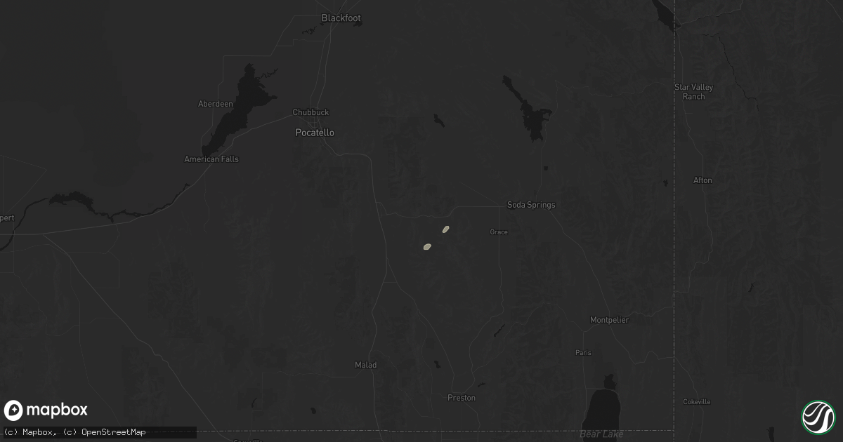 Hail map in Lava Hot Springs, ID on September 22, 2026