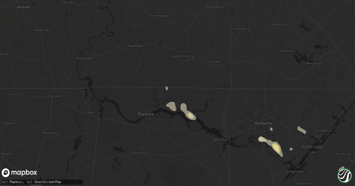 Hail map in Lexington, AL on September 22, 2026