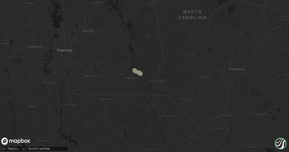 Hail map in Lilesville, NC on September 22, 2026