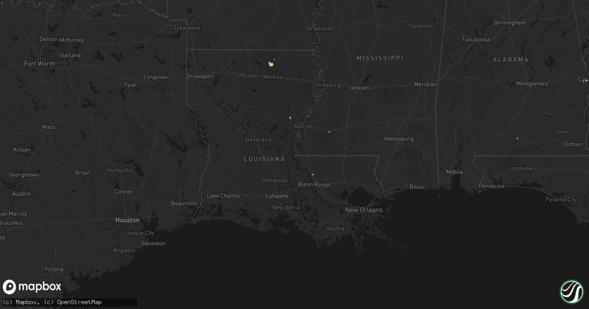 Hail map in Louisiana on September 22, 2026