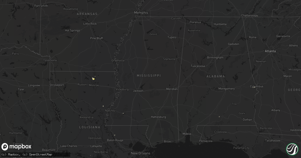 Hail map in Mississippi on September 22, 2026