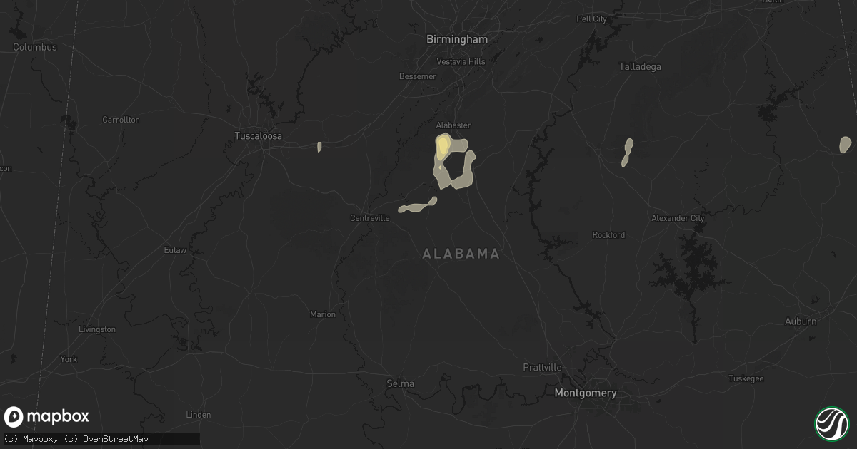Hail map in Randolph, AL on September 22, 2026