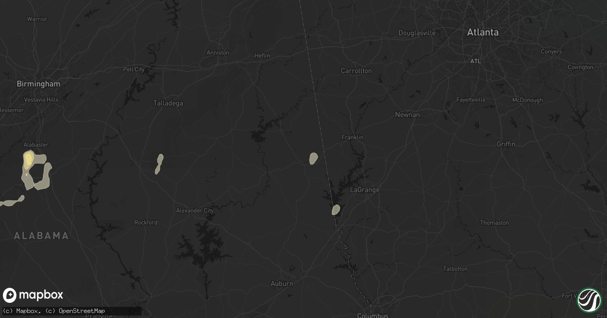 Hail map in Roanoke, AL on September 22, 2026