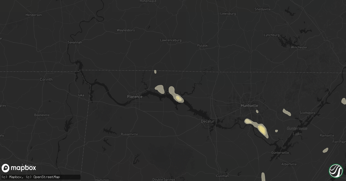 Hail map in Rogersville, AL on September 22, 2026
