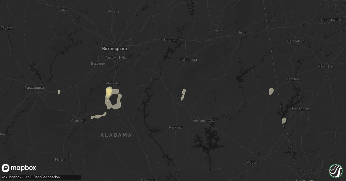Hail map in Sylacauga, AL on September 22, 2026