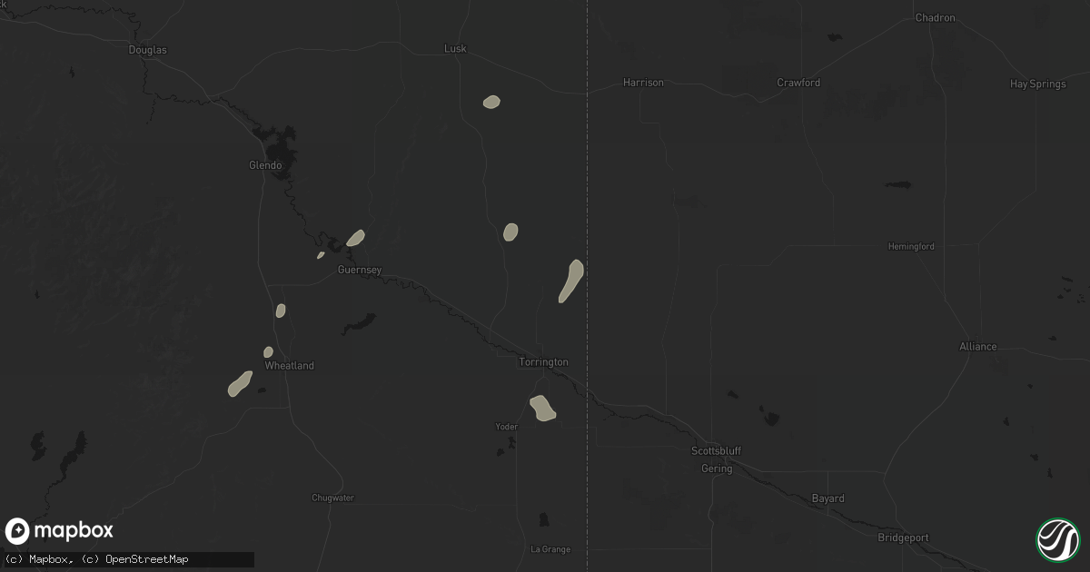 Hail map in Torrington, WY on September 22, 2026