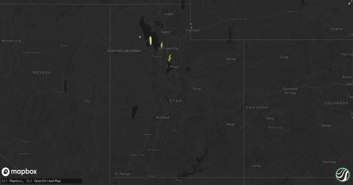 Hail map in Utah on September 22, 2026