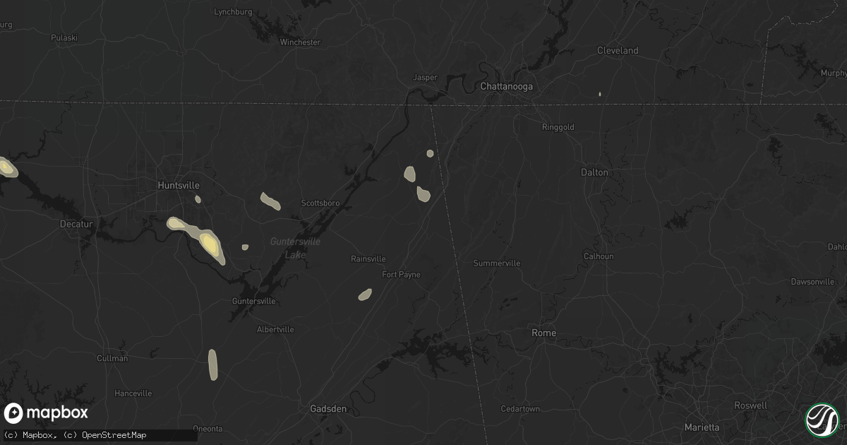 Hail map in Valley Head, AL on September 22, 2026