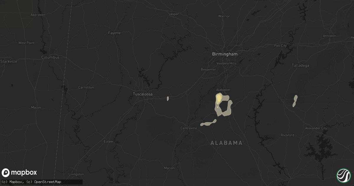 Hail map in Vance, AL on September 22, 2026