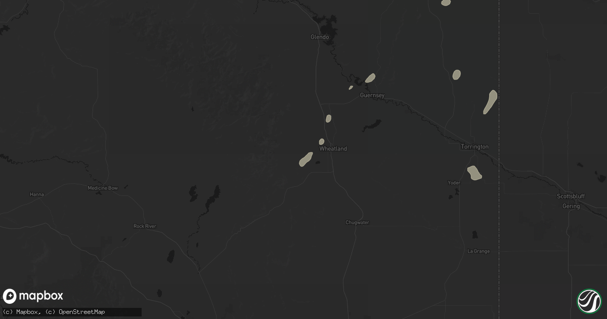 Hail map in Wheatland, WY on September 22, 2026
