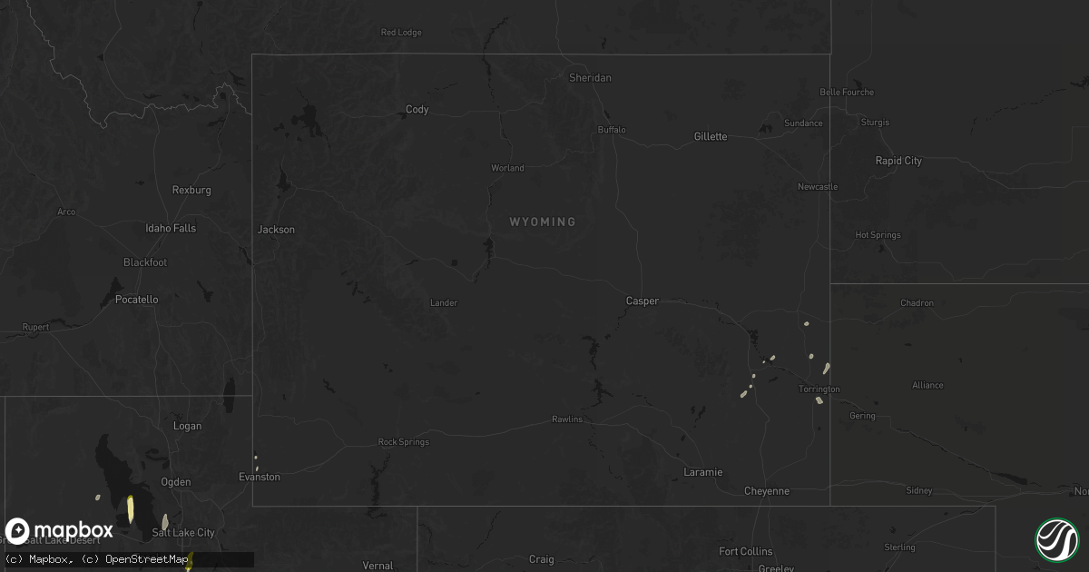 Hail map in Wyoming on September 22, 2026