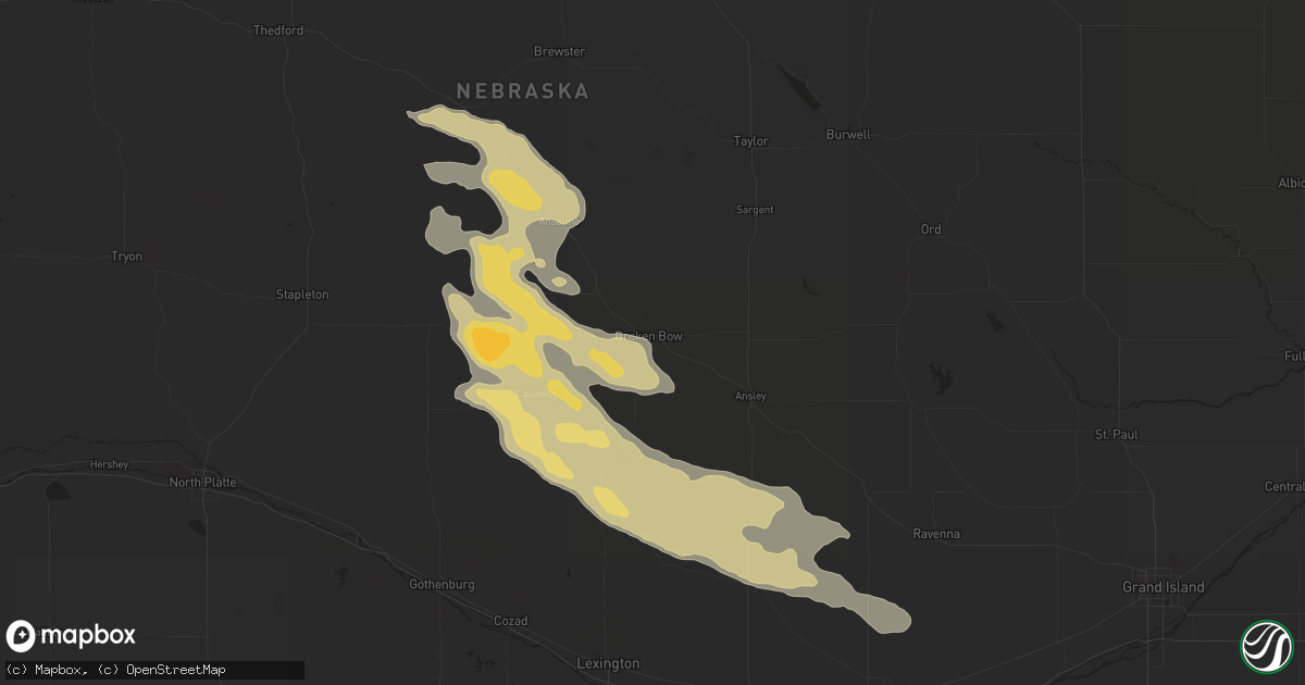 Hail map in Broken Bow, NE on September 23, 2014