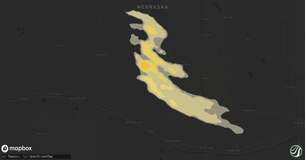 Hail map in Callaway, NE on September 23, 2014