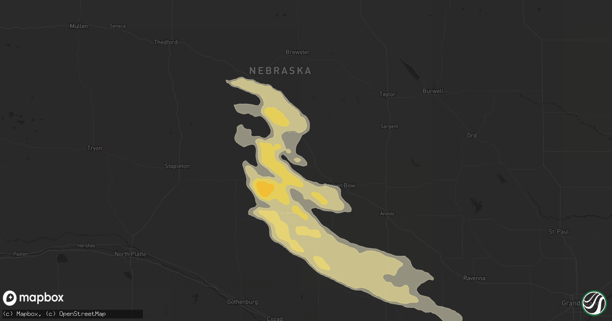Hail map in Merna, NE on September 23, 2014