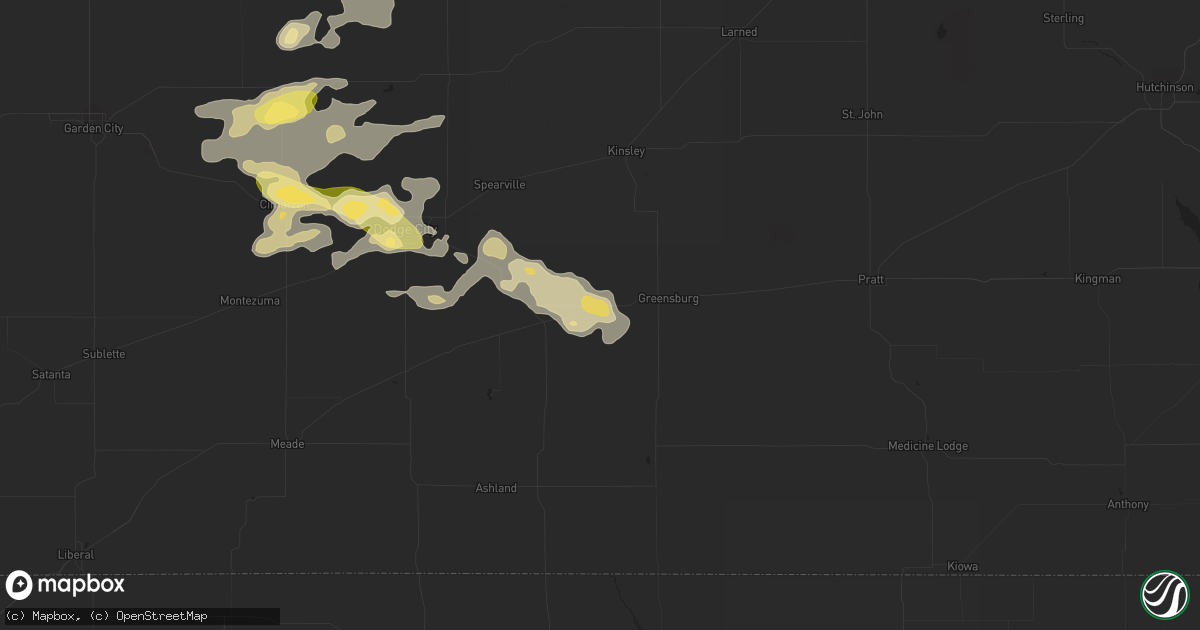 Hail map in Mullinville, KS on September 23, 2014