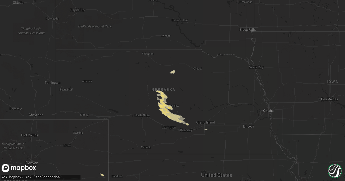 Hail map in Nebraska on September 23, 2014