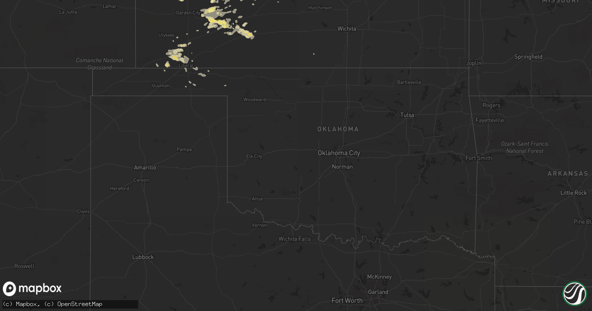 Hail map in Oklahoma on September 23, 2014