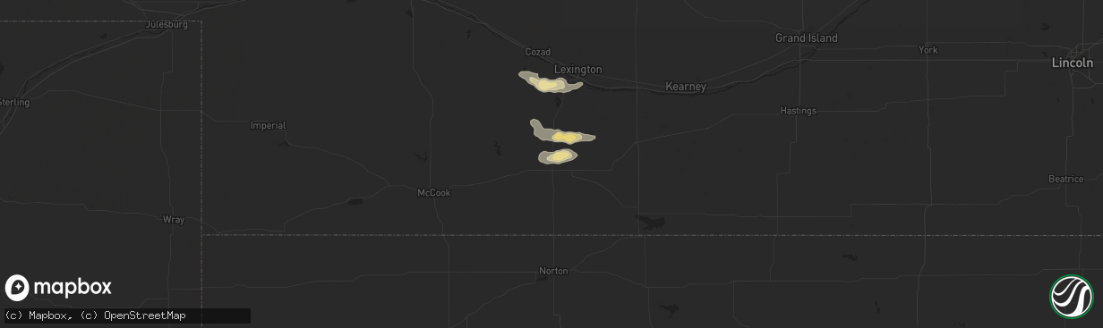 Hail map in Arapahoe, NE on September 23, 2015