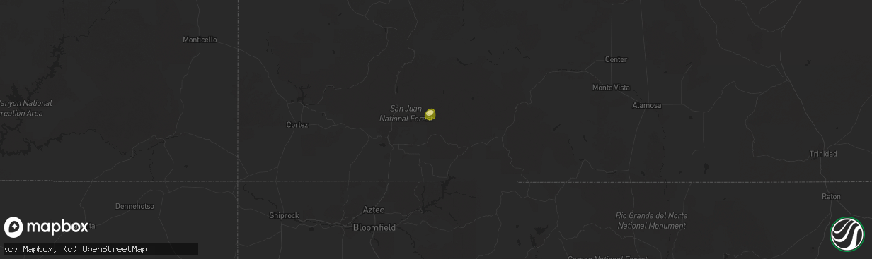 Hail map in Bayfield, CO on September 23, 2015