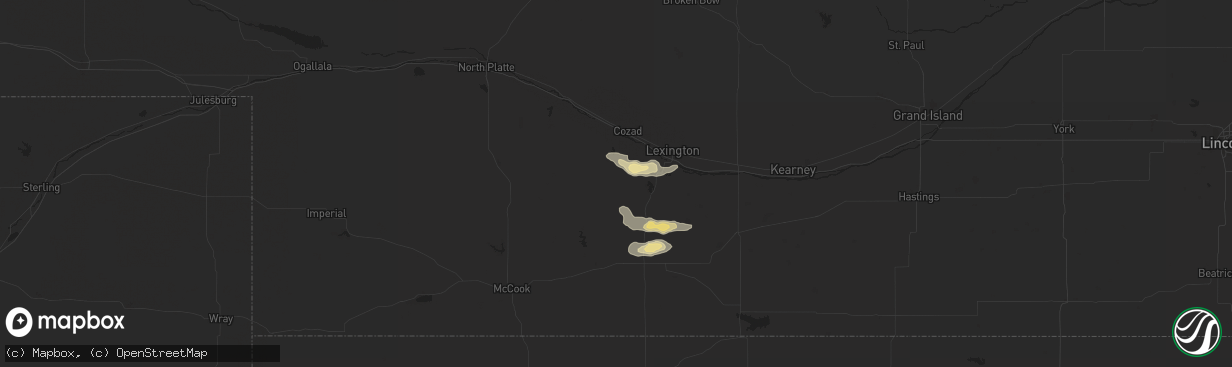 Hail map in Eustis, NE on September 23, 2015