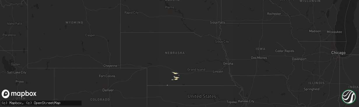 Hail map in Nebraska on September 23, 2015