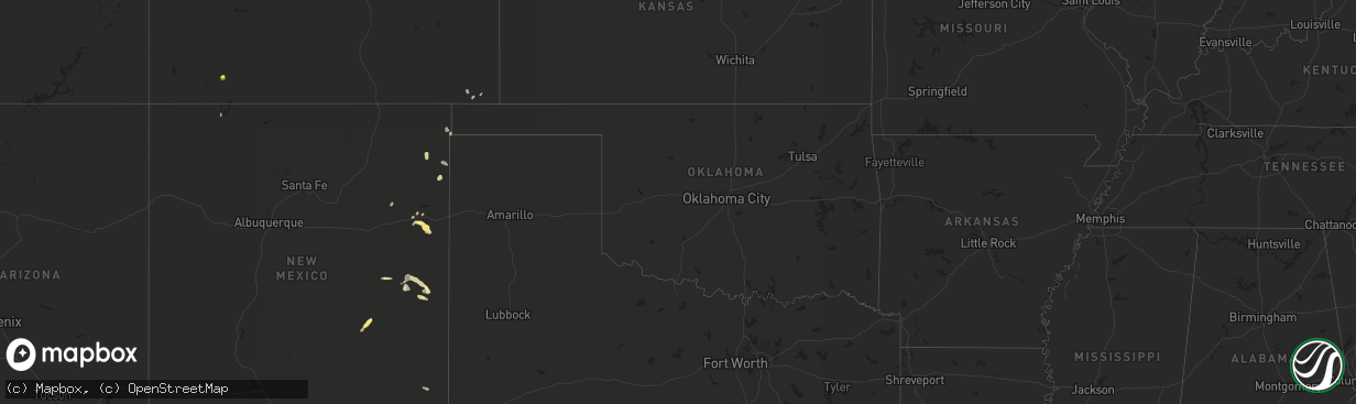 Hail map in Oklahoma on September 23, 2015