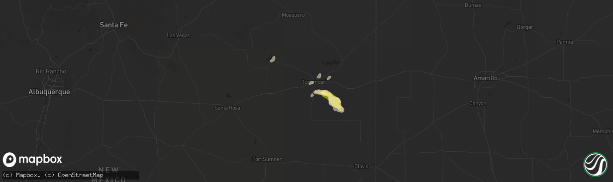 Hail map in Tucumcari, NM on September 23, 2015