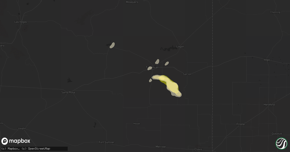 Hail map in Tucumcari, NM on September 23, 2015