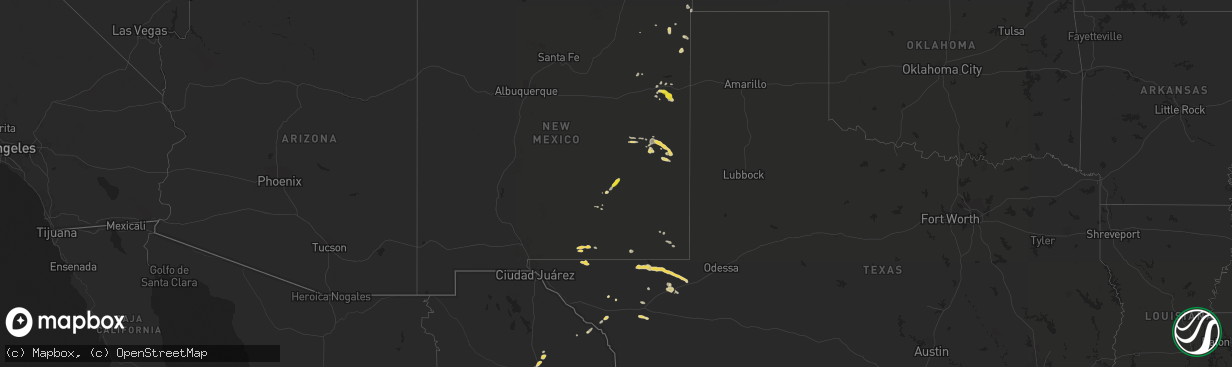 Hail map on September 23, 2015