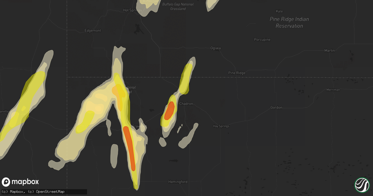 Hail map in Chadron, NE on September 23, 2016