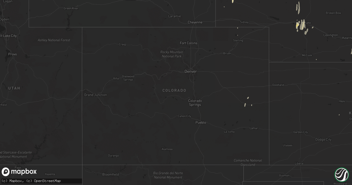 Hail map in Colorado on September 23, 2016