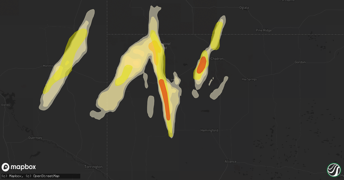 Hail map in Crawford, NE on September 23, 2016