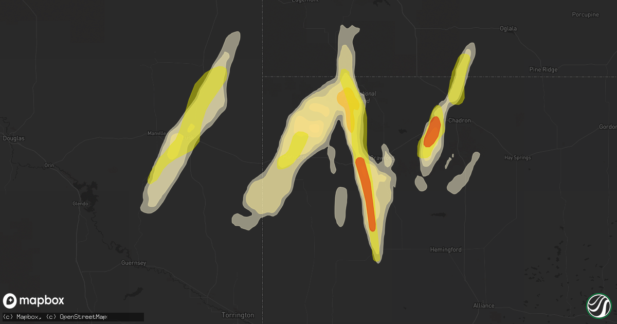 Hail map in Harrison, NE on September 23, 2016