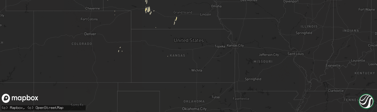 Hail map in Kansas on September 23, 2016