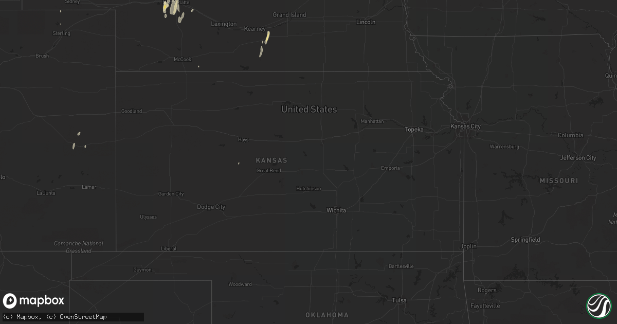 Hail map in Kansas on September 23, 2016