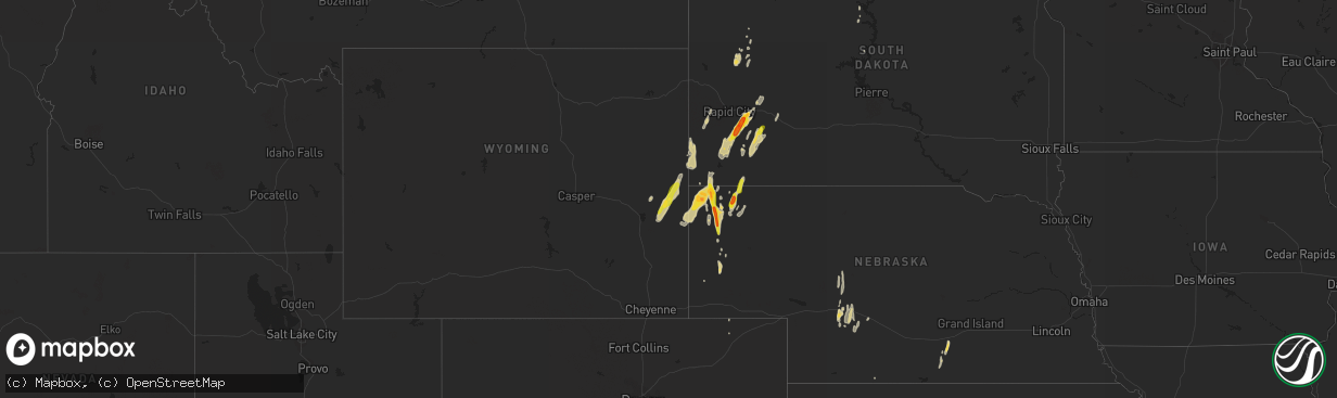 Hail map on September 23, 2016