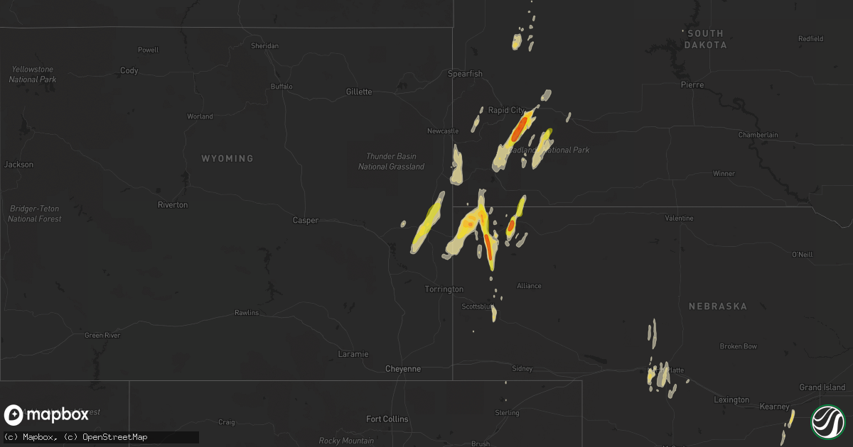 Hail map on September 23, 2016
