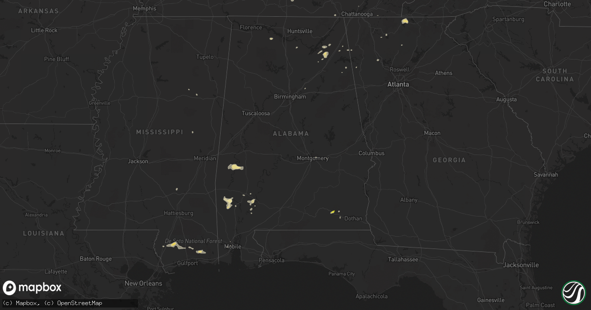Hail map in Alabama on September 23, 2017