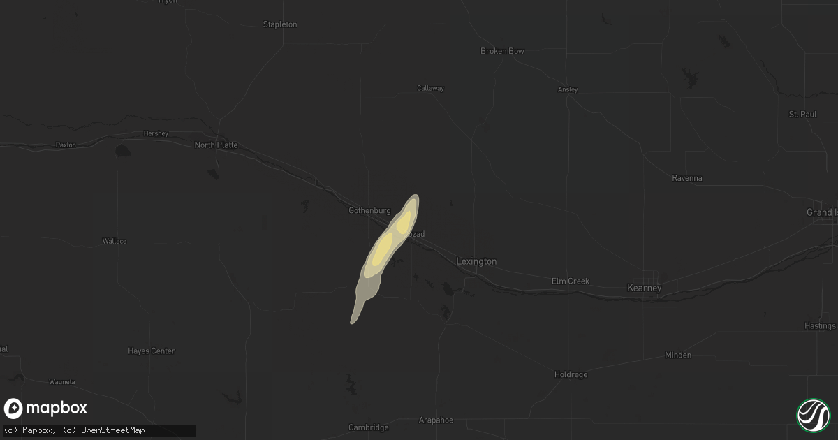 Hail map in Cozad, NE on September 23, 2017