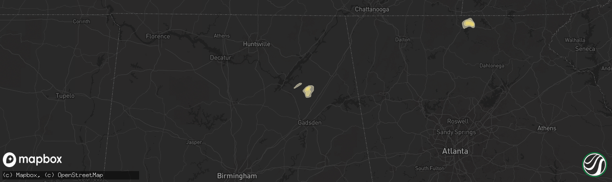 Hail map in Crossville, AL on September 23, 2017