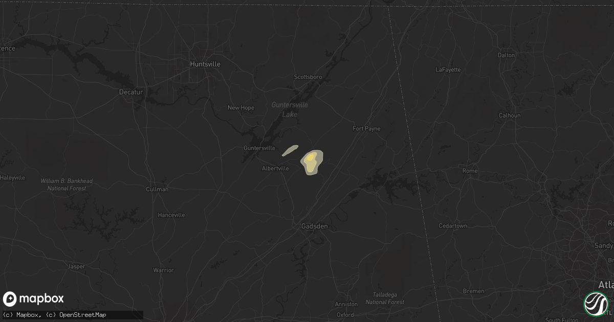 Hail map in Crossville, AL on September 23, 2017
