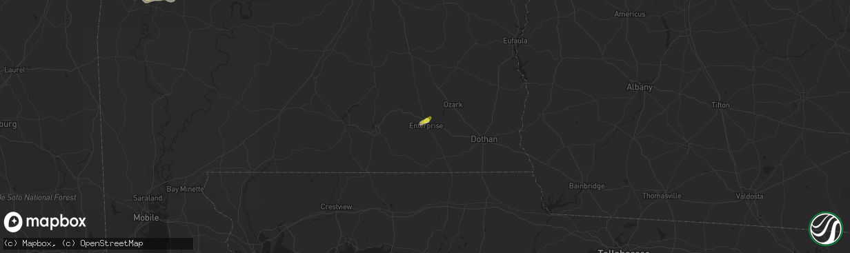 Hail map in Enterprise, AL on September 23, 2017