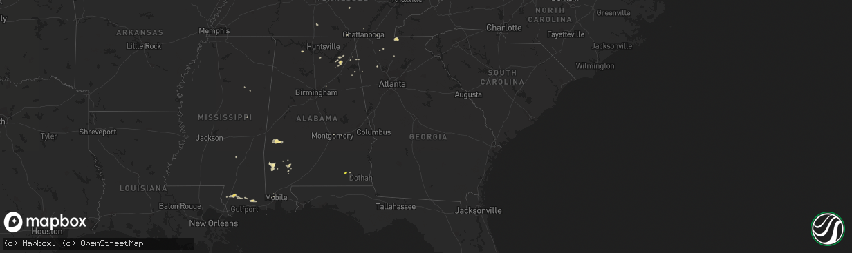 Hail map in Georgia on September 23, 2017