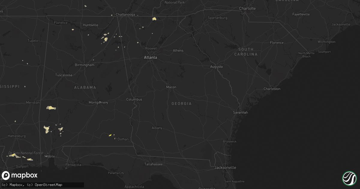 Hail map in Georgia on September 23, 2017
