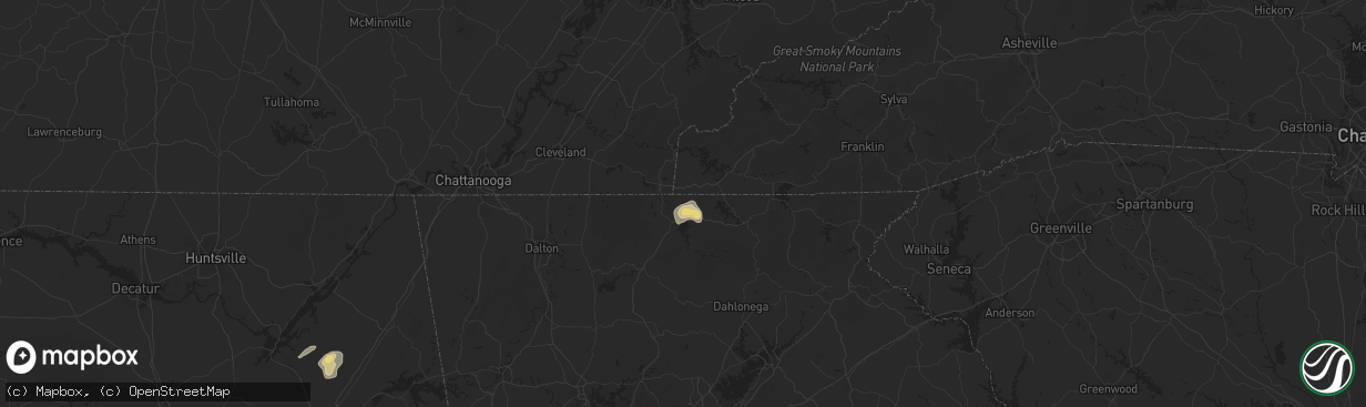 Hail map in Mineral Bluff, GA on September 23, 2017