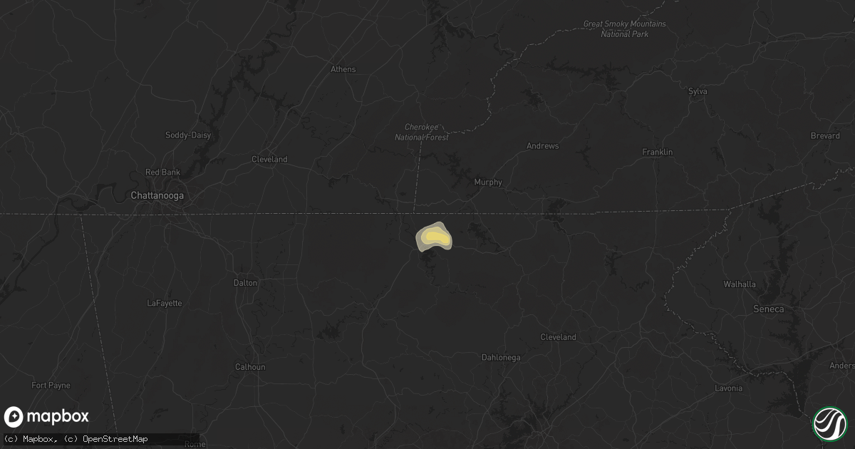 Hail map in Mineral Bluff, GA on September 23, 2017