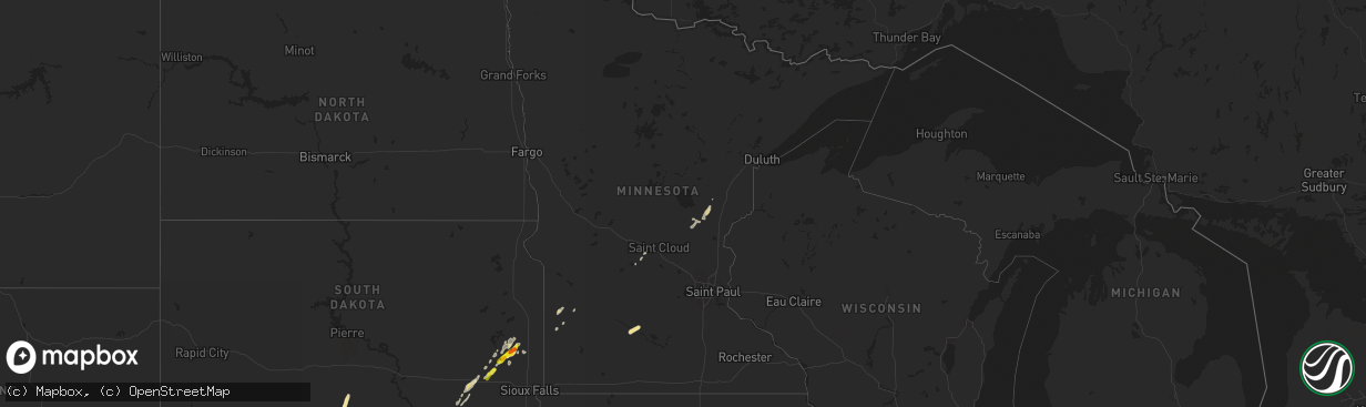 Hail map in Minnesota on September 23, 2017