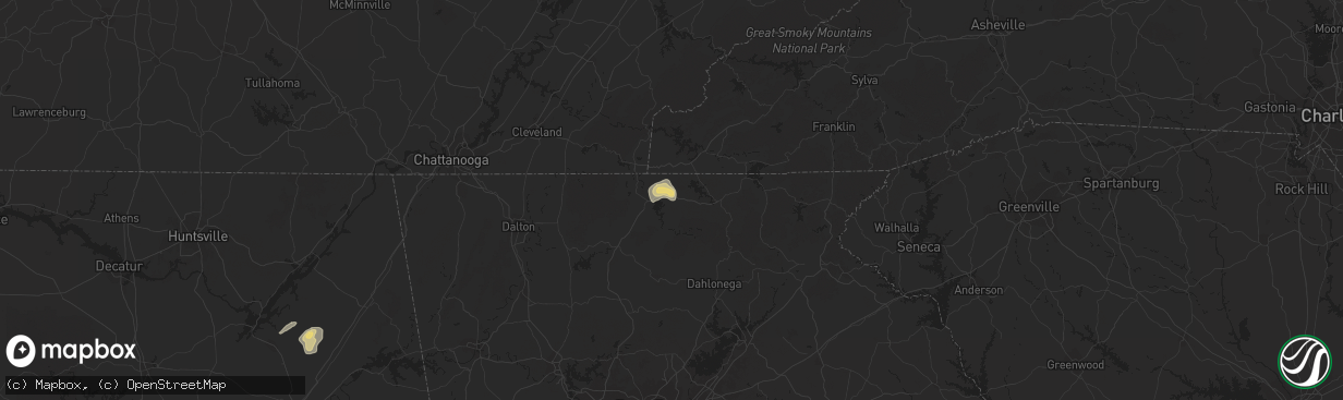 Hail map in Morganton, GA on September 23, 2017