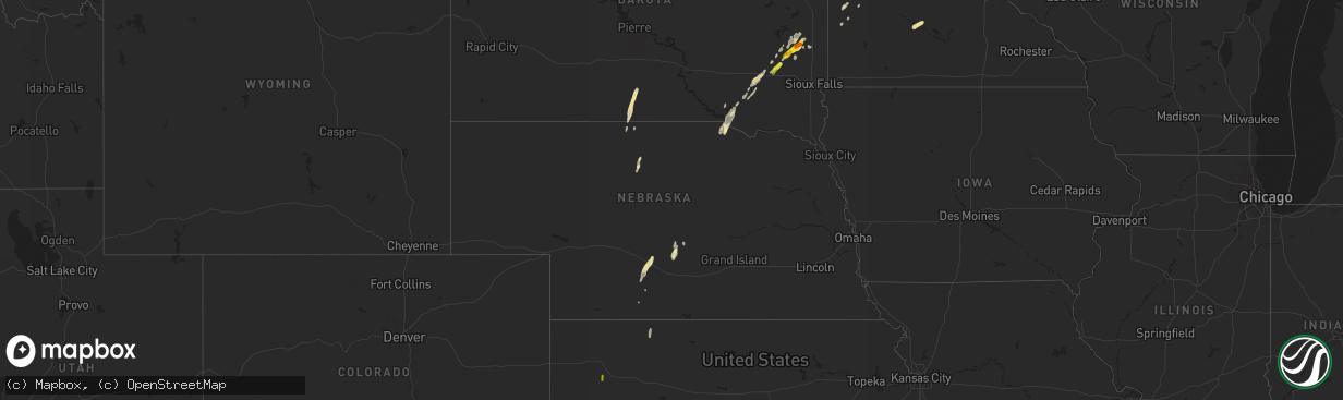 Hail map in Nebraska on September 23, 2017