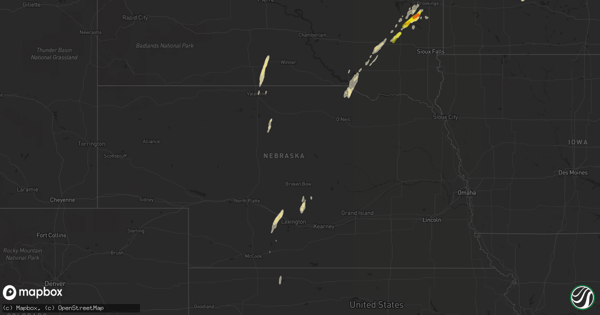 Hail map in Nebraska on September 23, 2017